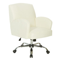 OSP Home Furnishings JLTSA-L32 Joliet Office Chair in Linen Fabric with Chrome Base